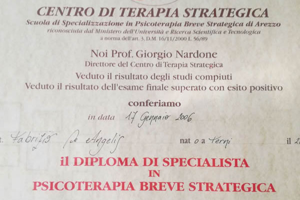 diploma in terapia breve strategica